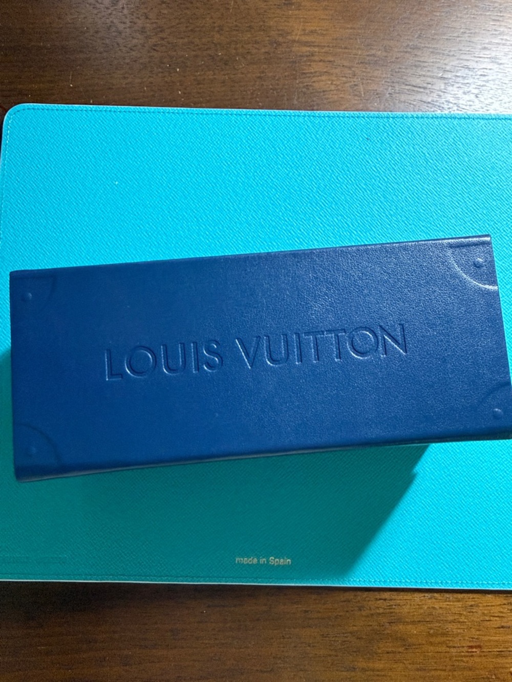 Louis Vuitton navy blue magnetic glass case